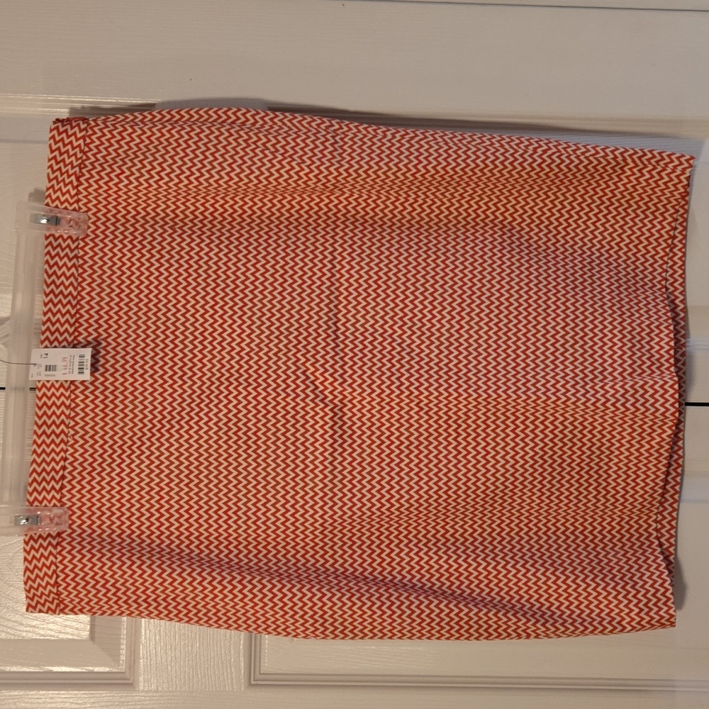The Limited Red and White Chevron Skirt